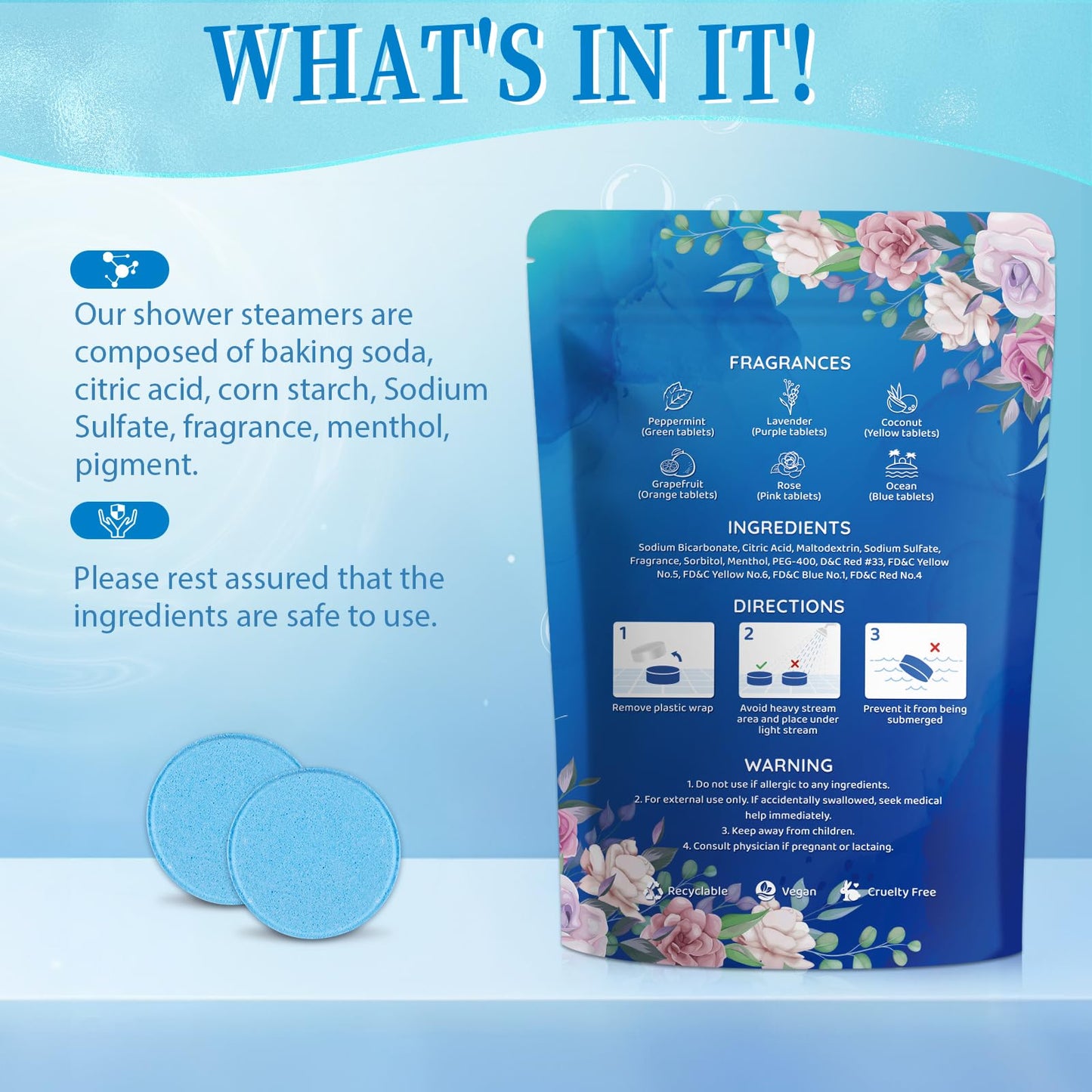 Fizzgarden 18-Pack Shower Steamers Aromatherapy, Shower Bath Bombs with Individually Wrapped, Variety Shower Tablets, Mothers Day Presents for Mom Beauty and Personal Care Fizzgarden