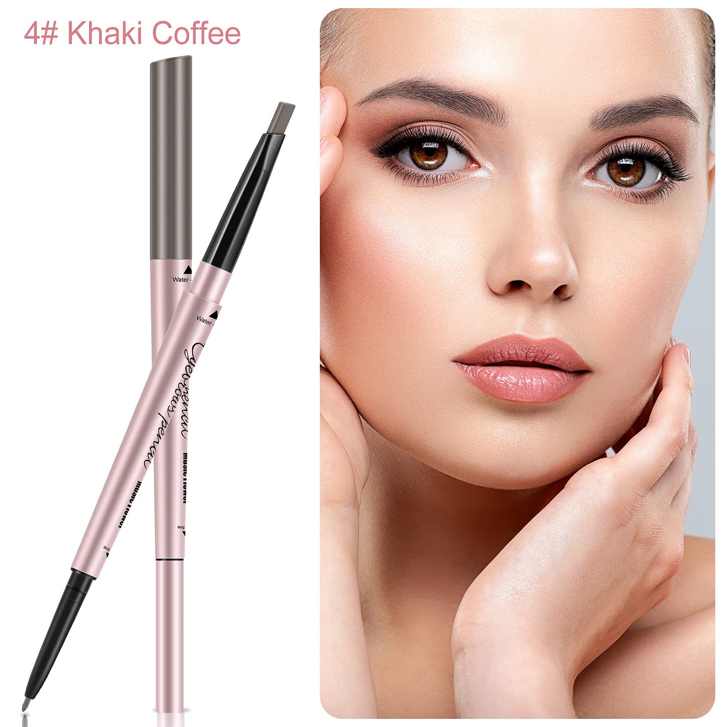 TurritopsisD 1-Pack Eyebrow Pencil & Brow Razor with Comb kit, Dual-ends Easy to Color Waterproof Long-lasting Makeup Natural Eye Brows Looking (Khaki Beauty & Personal Care TurritopsisD