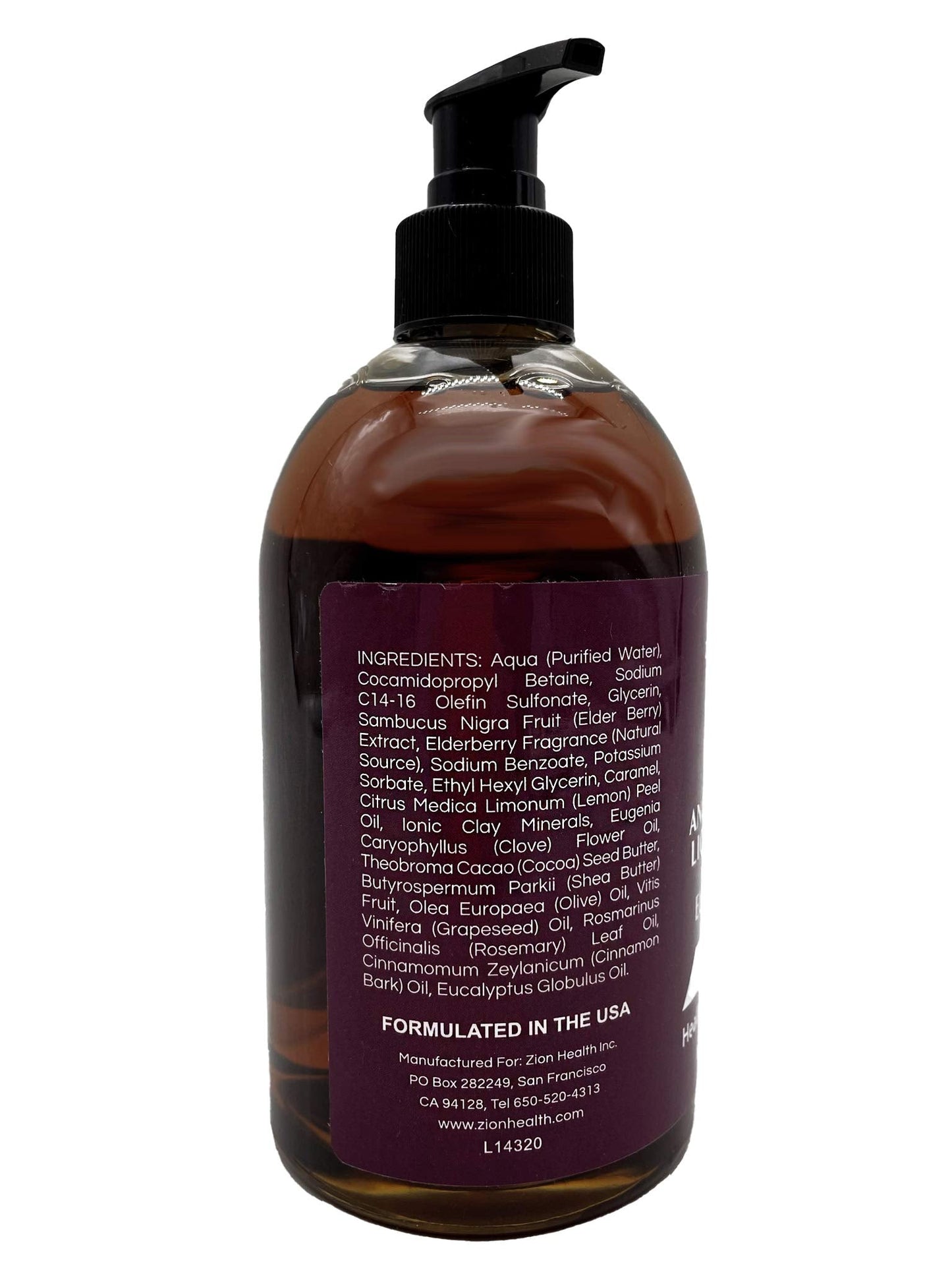 Adama Minerals Zion Health Ancient Clay Liquid Soap, Elderberry, 16 fl oz (473 ml) Beauty & Personal Care Adama Minerals
