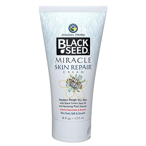Amazing Herbs Black Seed Miracle Skin Repair Cream - Non-Allergenic Formula, Black Cumin Seed Oil, Vitamin E, and Other Essential Oils Support Beauty & Personal Care Amazing Herbs