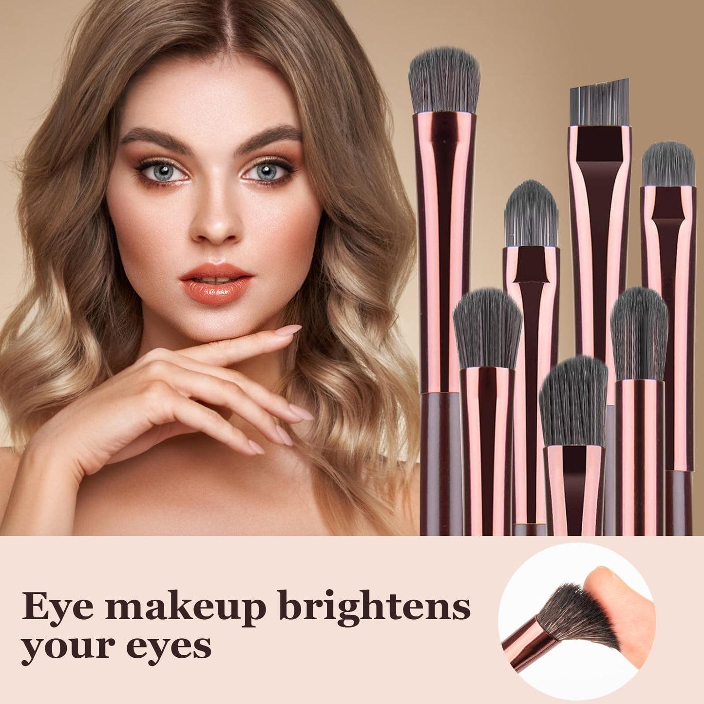 Eye Makeup Brushes Set, Premium 7Pcs Eyeshadow Brush, Professional Eye Brush for shadow lip Angled Eyeliner Eyebrows, Soft Hairs and Wood Handle. Beauty & Personal Care YUE SHEN NAN