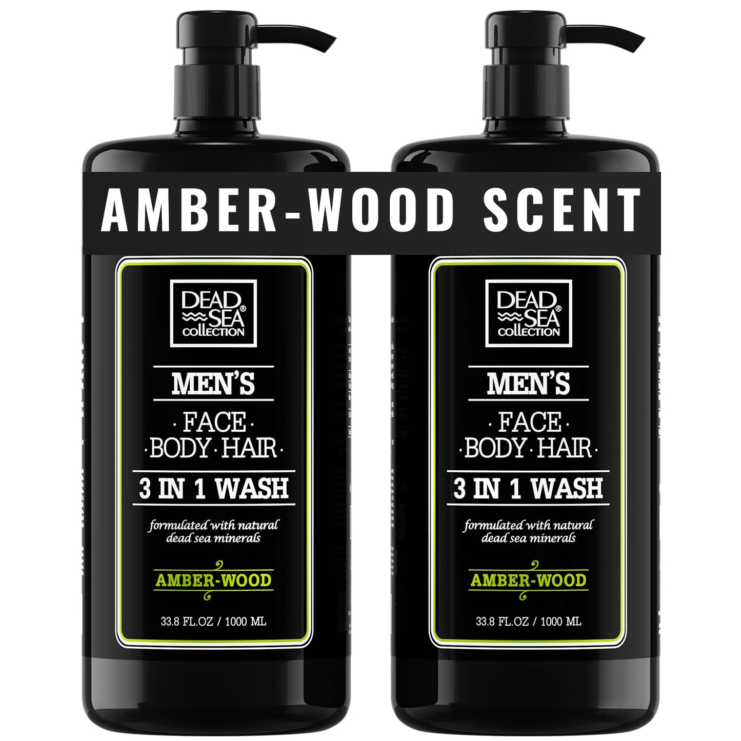 Dead Sea Collection Amber Wood Men’s Body Wash - 3 in 1 Body Wash for Men for Hair, Face & Body - Moisturizing Shower Gel with Dead Sea Minerals Beauty and Personal Care Dead Sea Collection Default Title