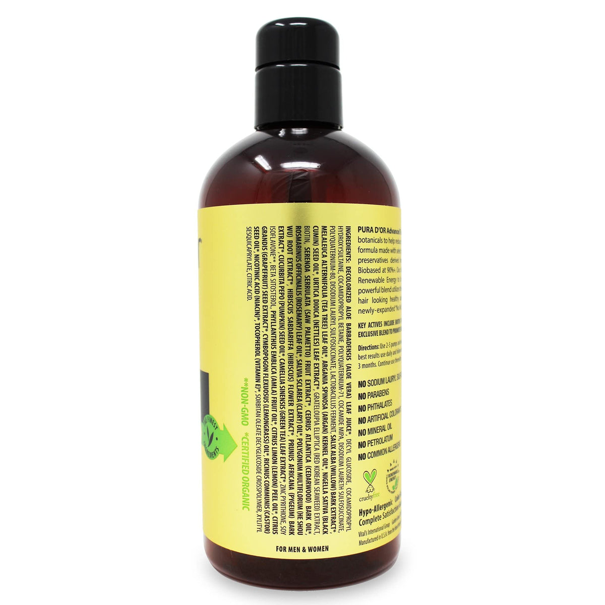 PURA D'OR 16 Oz Advanced Therapy Shampoo Reduces Hair Thinning & Increases Volume, No Sulfate, Biotin Shampoo Infused with Argan Oil, Aloe Vera Beauty & Personal Care PURA D'OR