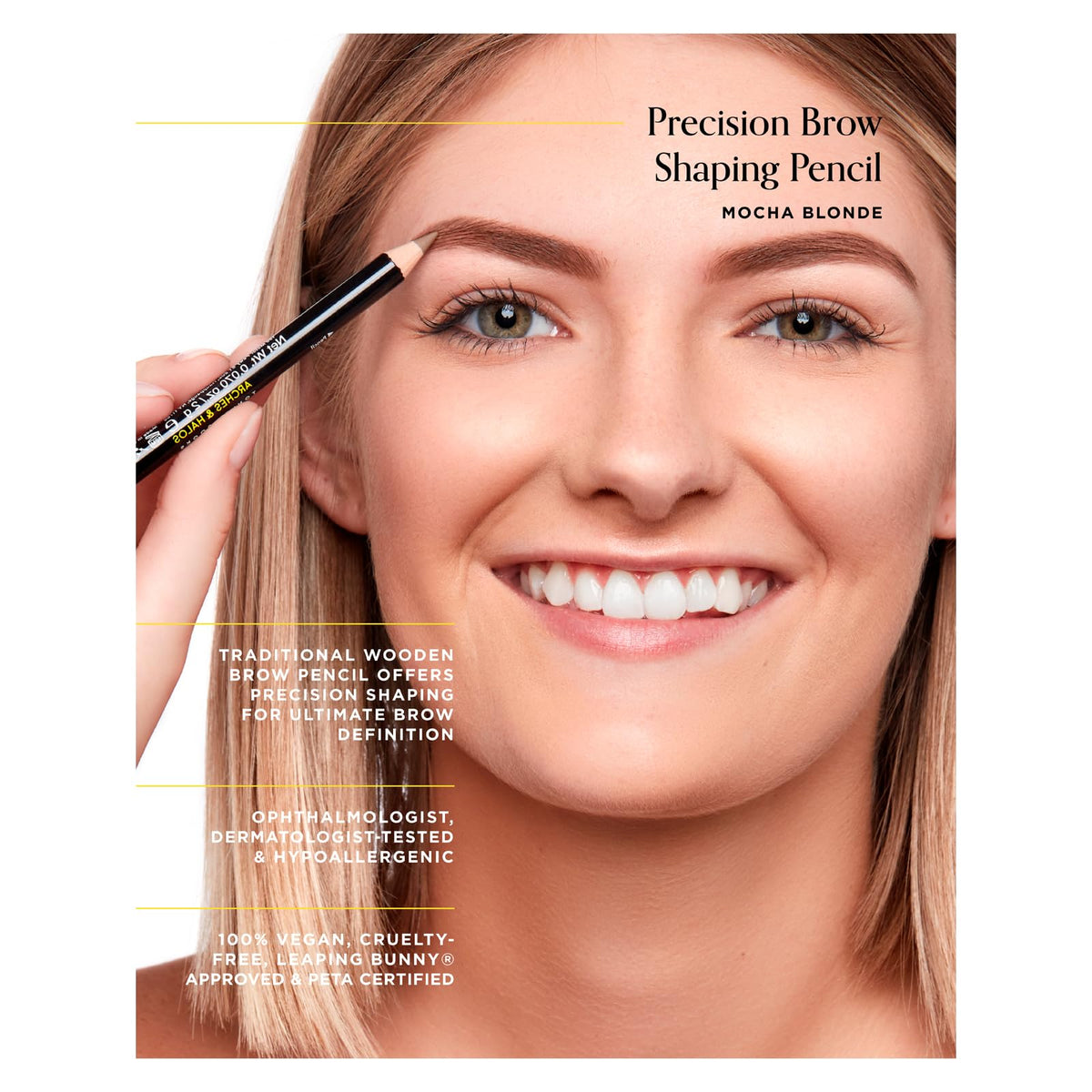 Arches & Halos Precision Brow Shaping Pencil - Double Sided Eyebrow Filler and Spoolie Brush - Creamy Texture for Shaping and Defining With Ease -