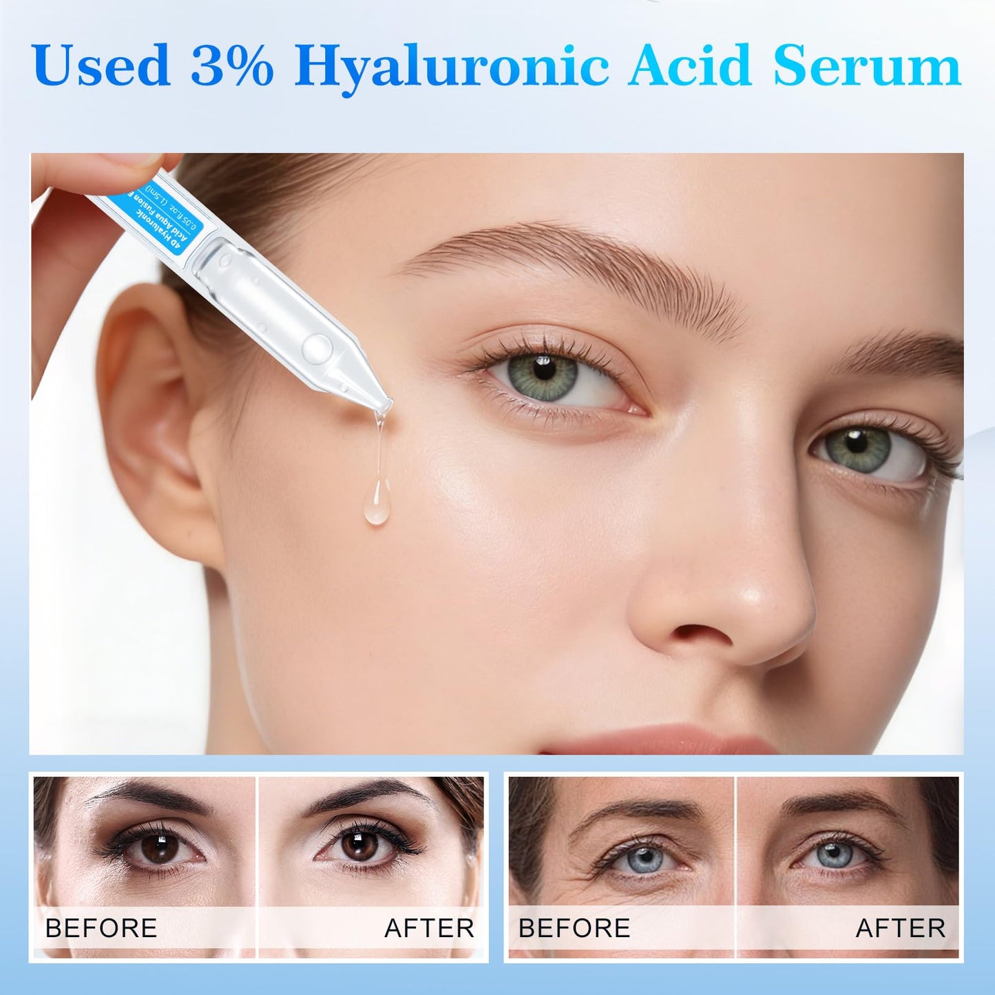 Burgift Hyaluronic Acid Serum for Face, 3% 4D Deep Hydrating Facial Ampoules in 30 Single-Use Vials, Plumping Moisturizer & Pre-Makeup Prep Beauty & Personal Care BurGift