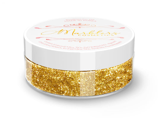 MARBLERS Chunky Natural Mica Powder [Giant Gold] 0.11oz (3g) | Highly Pigmented | Non-Toxic, Vegan, Cruelty-Free | Eyeshadow, Body Butter, Nail Beauty & Personal Care MARBLERS