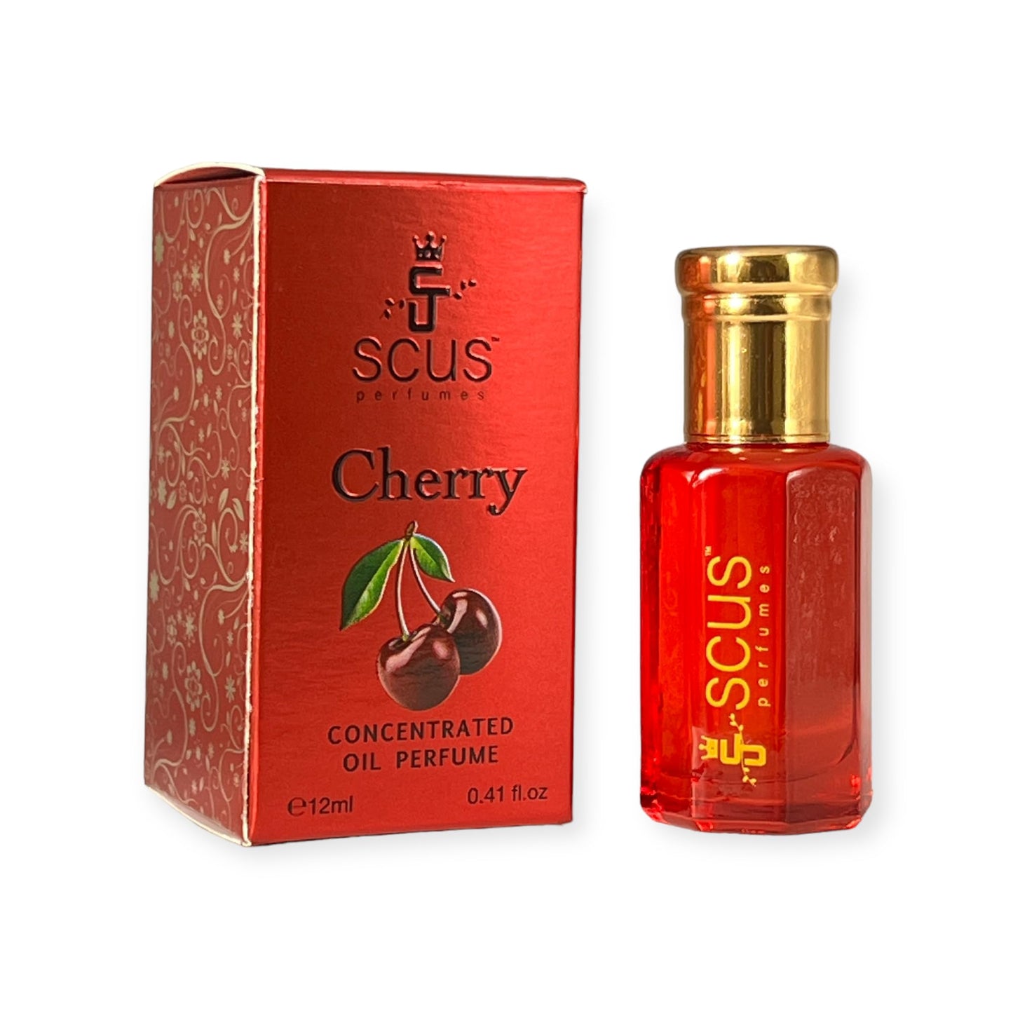 SCUS Perfumes Cherry Fragrance for Men & Women Floral Fruity Concentrated Perfume oil Long Lasting Fragrance Non-Alcoholic (Parfum 12ml with Velvet Beauty & Personal Care SCUS Perfumes