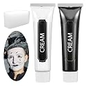 Black and White Face Body Paint, 2PCS Oil Based Full Coverage Painting Kit With Sponge, Washable Halloween Cream SFX Makeup for Goth Clown Zombie Beauty & Personal Care JunKuJK