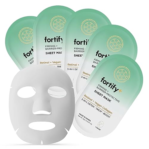 Fortify Skincare Retinol & Collagen Face Mask - 3-in-1: Detox, Treat, Boost - Hydrating, Firming, Anti-Aging - Dermatologist Tested Korean Skin Care Beauty & Personal Care Fortify Skincare