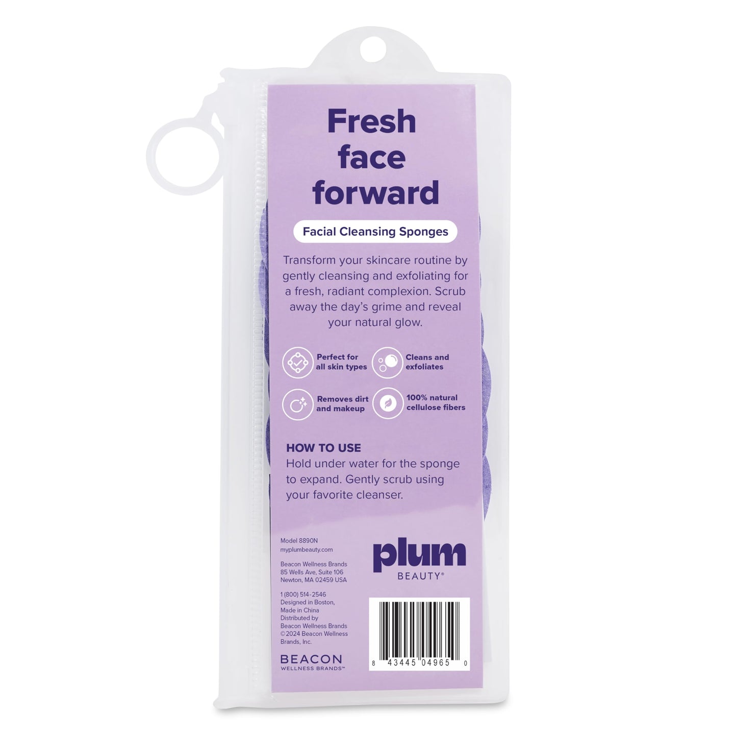 Plum Beauty Facial Cleansing Sponges, Expandable Face Cleansing Pad 6 Count Beauty and Personal Care Plum Beauty