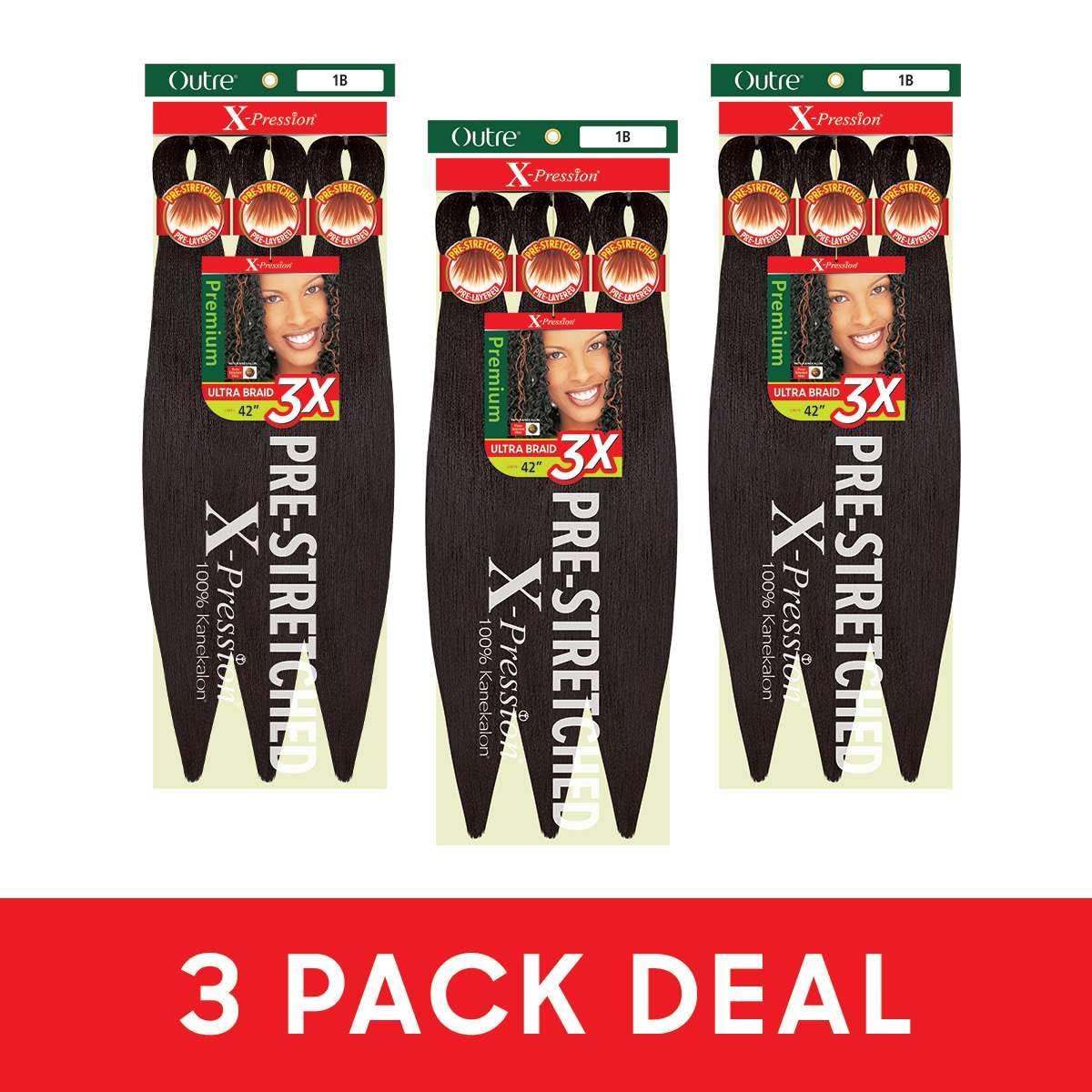 Outre X-Pression Braid Pre Stretched Braid 42" 3X (3 Pack, M27/613)