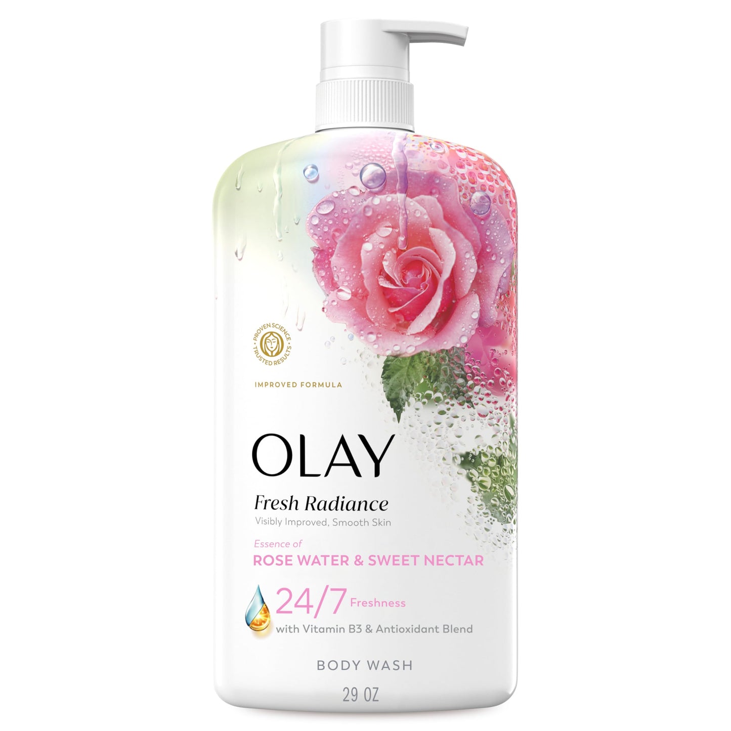 Olay Body Wash for Women, Fresh Radiance, 24/7 Skin-Loving Freshness, Visibly Radiant, Plant Based Cleansers, Vitamin B3 & Antioxidant Blend, All Skin Beauty & Personal Care Olay