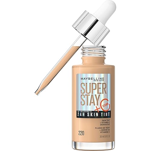 Maybelline Super Stay Up to 24HR Skin Tint, Radiant Light-to-Medium Coverage Foundation, Makeup Infused With Vitamin C, 220, 1 Count Beauty & Personal Care MAYBELLINE