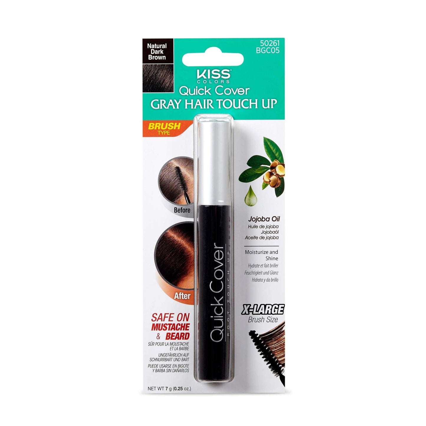 KISS Tintation Temporary Hair Color Spray & Hair Mascara (Darkest Brown) Beauty & Personal Care Red by Kiss