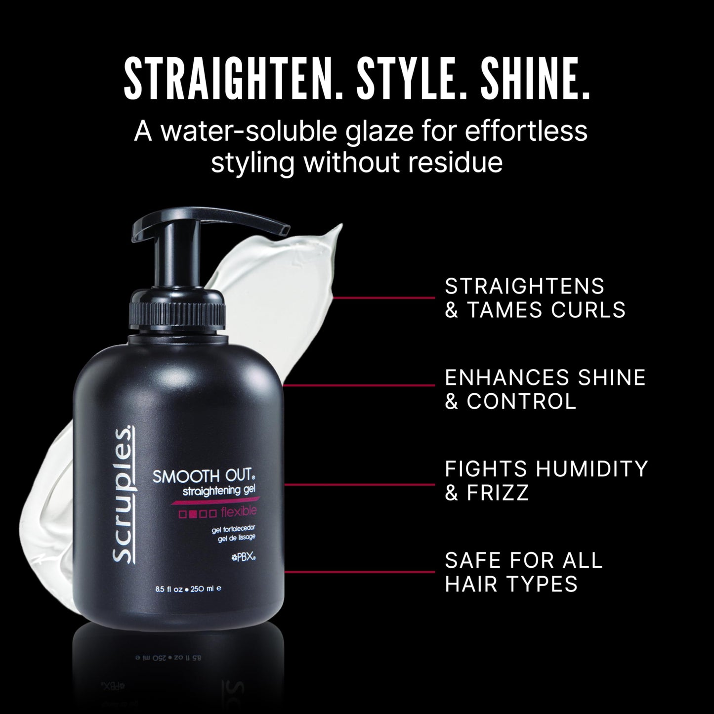 Scruples Smooth Out Hair Straightening & Styling Gel - Shine Enhancing & Frizz Control Solution for Women and Men with All Hair Types (8.5 oz) Beauty & Personal Care Scruples