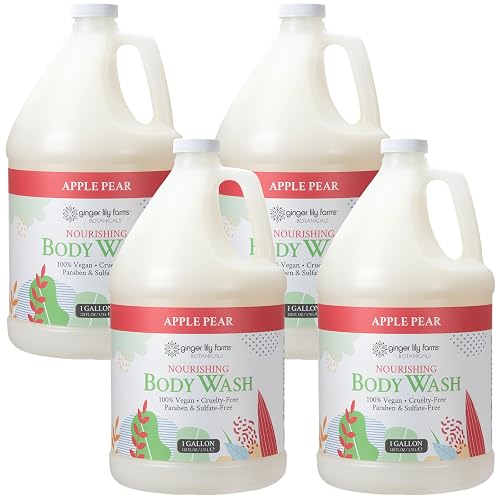Ginger Lily Farms Botanicals Nourishing Body Wash, 100% Vegan & Cruelty-Free, Apple Pear Scent, 1 Gallon (Pack of 4) Beauty & Personal Care Ginger Lily Farms