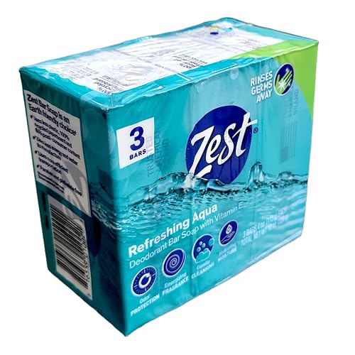 Zest Refreshing Aqua Bars Deodorant Bar Soap with Vitamin E, 3 Bars 4 OZ (113g) Each - 3 Pack Beauty & Personal Care Zest