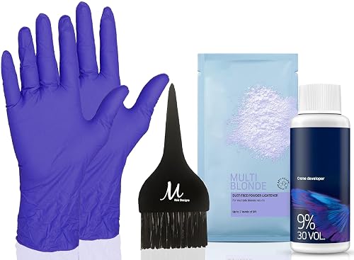 Blondor Multi Blonde Lightening Powder Blondor Bleach Powder 30 grams, Welloxon Perfect Developer Koleston Perfect Developer 30 Vol 2 Ounce, Pair Beauty & Personal Care M Hair Designs