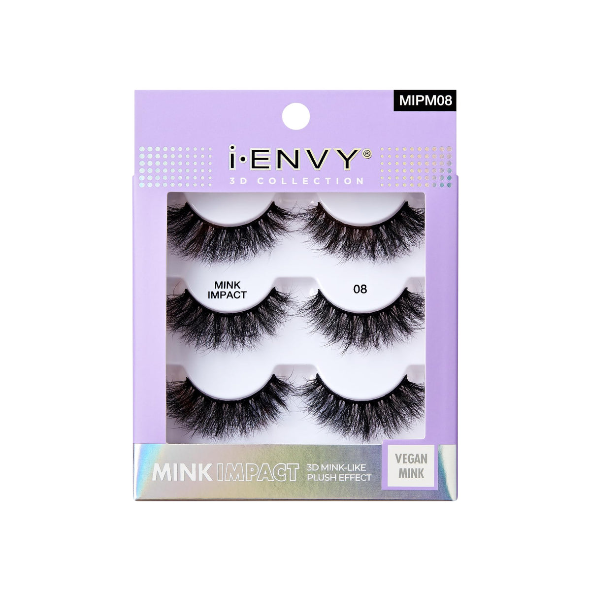 I-Envy 3-in-1 MinkImpact Multipack, 100% 3D Mink-Like Vegan Lashes, Soft, Natural, Fluffy & Lush, Clear Undetectable Band, Lightweight & Comfortable