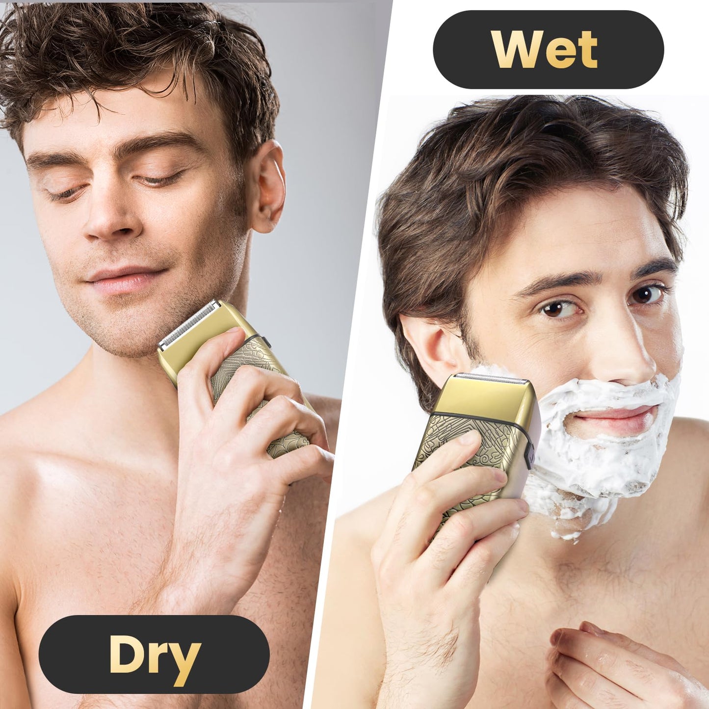 Foil Shavers for Men, Electric Razor with Triple Blades, LED Display, Cordless Rechargeable Shavers for Men, Men's Foil Shaver for Close Shave, Dry Beauty and Personal Care LCMWB