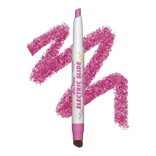 Lime Crime Electric Slide Eyeshadow & Brush Stick, DUH (Metallic Magenta) - Lightweight 2-in-1 Eyeshadow Smudge Stick with Angled Brush for Long Beauty & Personal Care Lime Crime