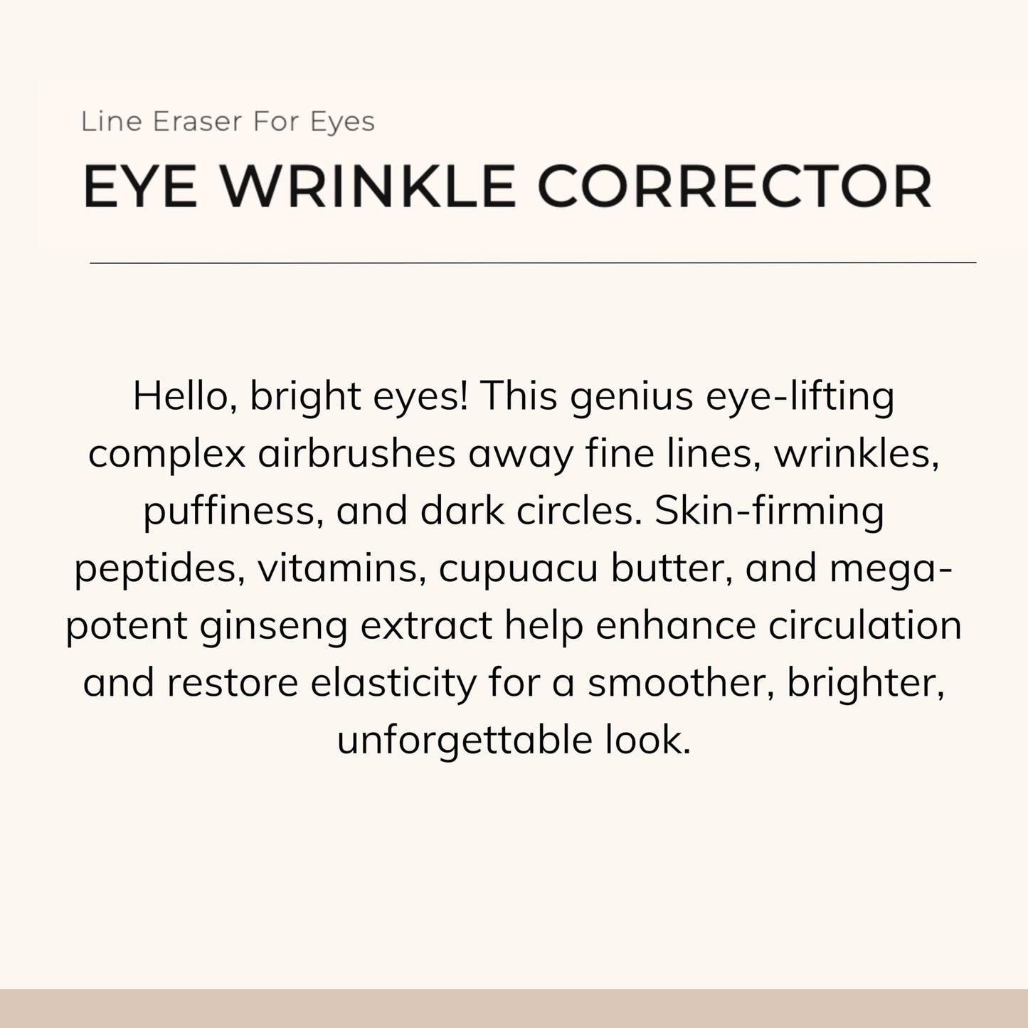Le Mieux Eye Wrinkle Corrector Cream - Hyaluronic Acid Moisturizer for Eyes with 7 Potent Peptides & Amino Acids, Under Eye Corrector Cream (0.5 oz Beauty & Personal Care Le Mieux