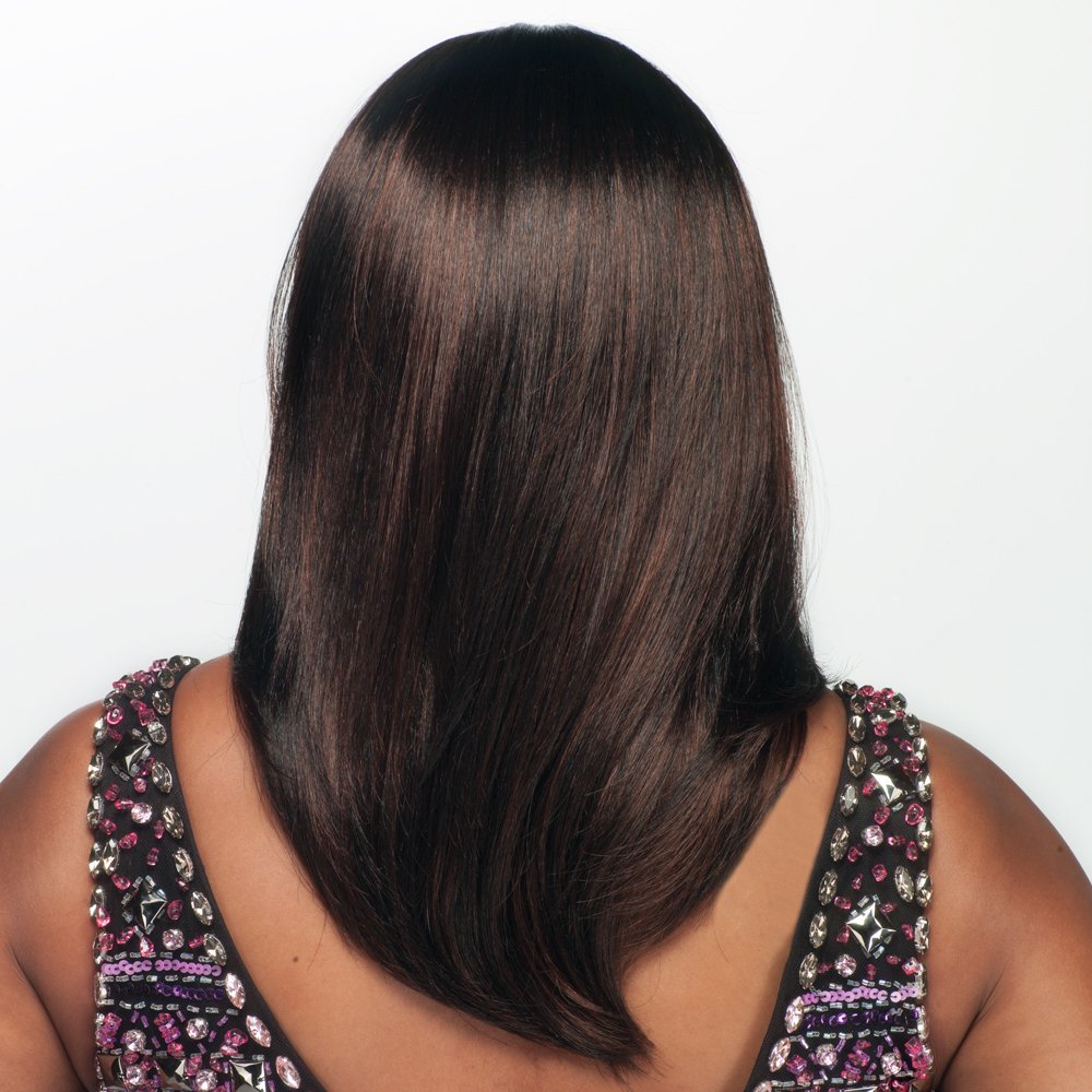 Vivica A. Fox CHARLI-V, Heat Resistant Fiber, Pure Comfort Cap, Long Layered Straight Wig with Curved Ends, Center Skin Part, Comfortable Full Wig