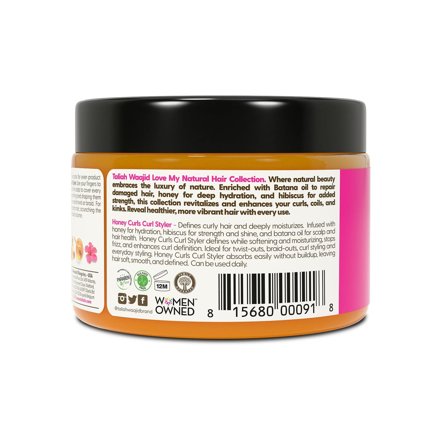 Taliah Waajid Love My Natural Hair Honey Curls Curl Styler 12oz - Curl Defining Cream with Honey - Moisturizing, Frizz-Control Styler for Natural Beauty & Personal Care Taliah Waajid black earth products