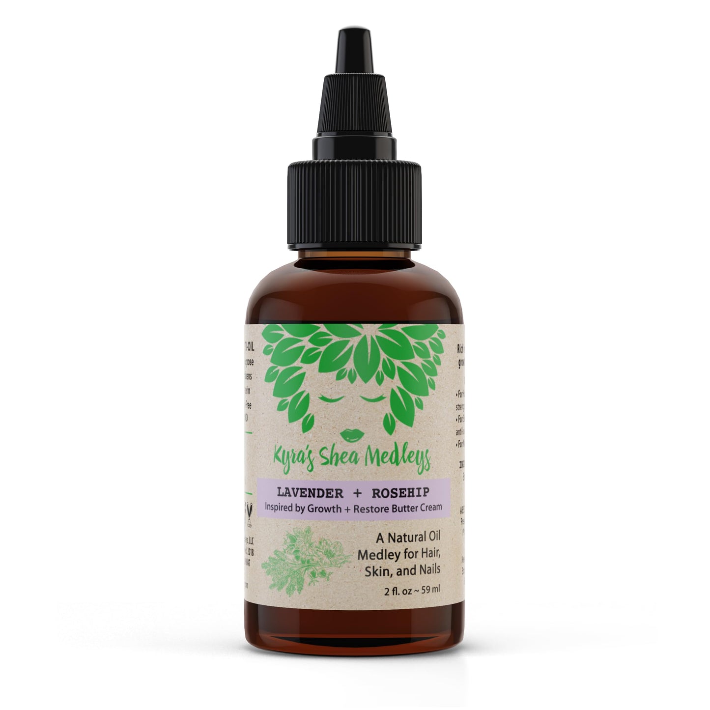 Multiuse Lavender + Rosehip Oil Medley for Face, Body, and Hair - Natural Rosehip Oil, Lavender Essential Oil, and Vitamin E - Seals in Moisture Beauty & Personal Care Kyra's Shea Medleys