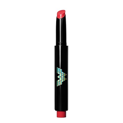 Revlon x WW84 Wonder Woman Kiss Melting Shine Lipstick, Moisturizing Non-Sticky Lipcolor with Coconut Oil and Shea Butter, in Red, 001 Courageous Beauty & Personal Care REVLON