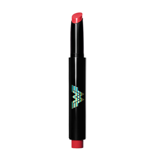 Revlon x WW84 Wonder Woman Kiss Melting Shine Lipstick, Moisturizing Non-Sticky Lipcolor with Coconut Oil and Shea Butter, in Red, 001 Courageous Beauty & Personal Care REVLON