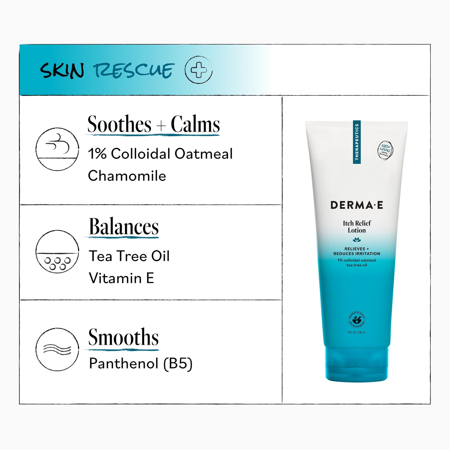 Derma E Itch Relief Lotion - Anti-Itch for Dry Skin - Soothing Itchy Skin Cream - Lightweight Body Lotion Calms and Moisturizes, 8 oz Beauty & Personal Care Derma E