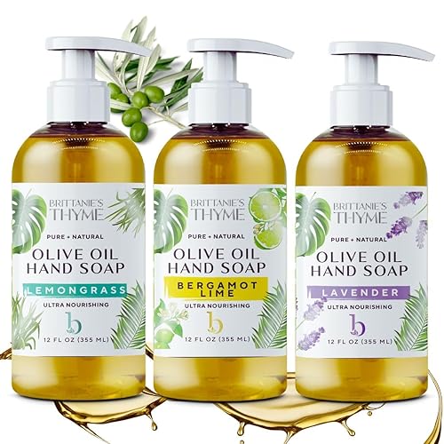 Brittanie’s Pure Castile Liquid Hand Soap Refill, Bergamot | Lavender | Lemongrass, 12 Ounce Pack of 3 | Dish Soap, Hair & Body, Home, Gentle & Pure Beauty & Personal Care Brittanie's Thyme