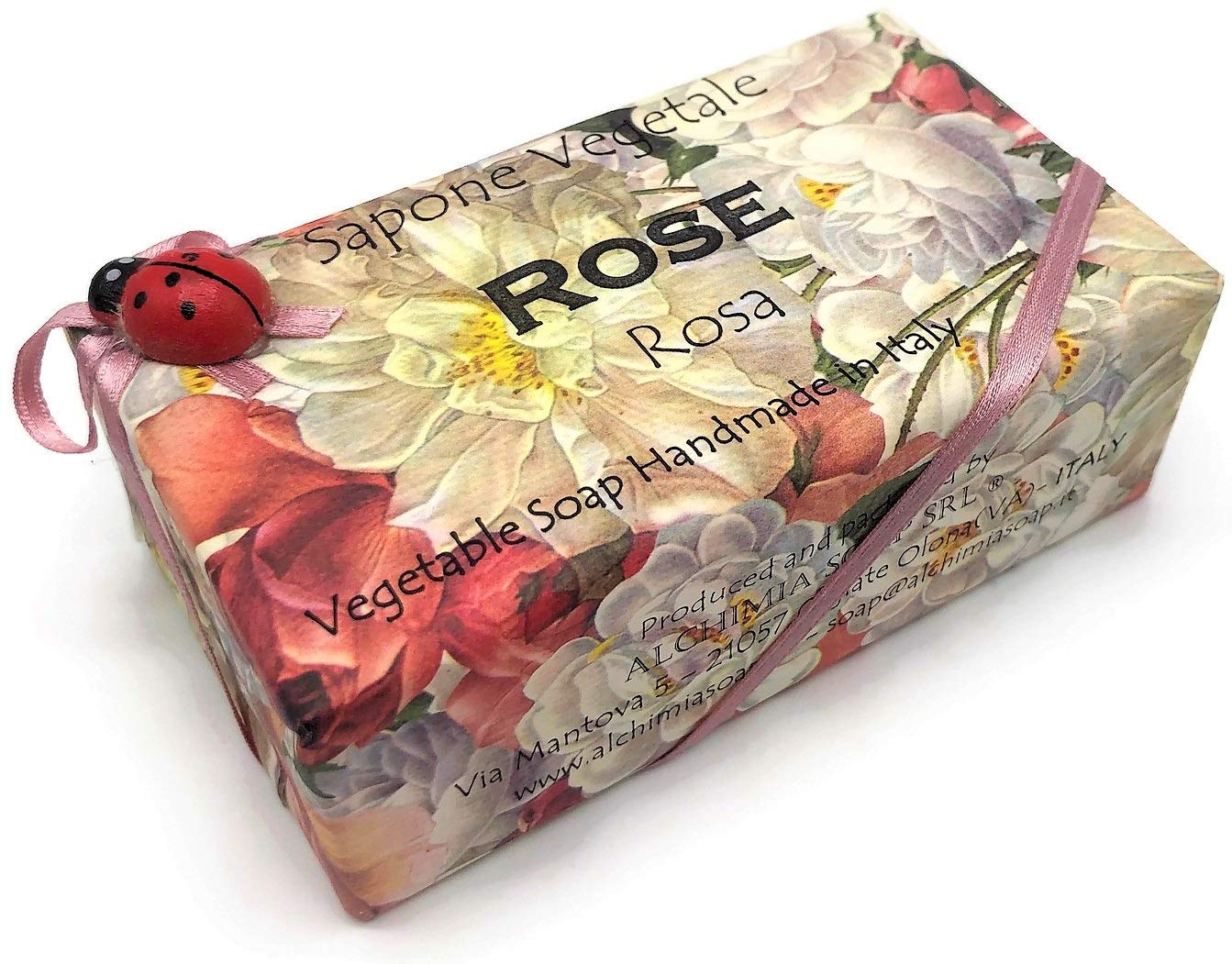 Alchimia Ladybug Rose Vegetable Soap Handmade In Italy - 10.5 oz Soap Bar Beauty & Personal Care Alchimia