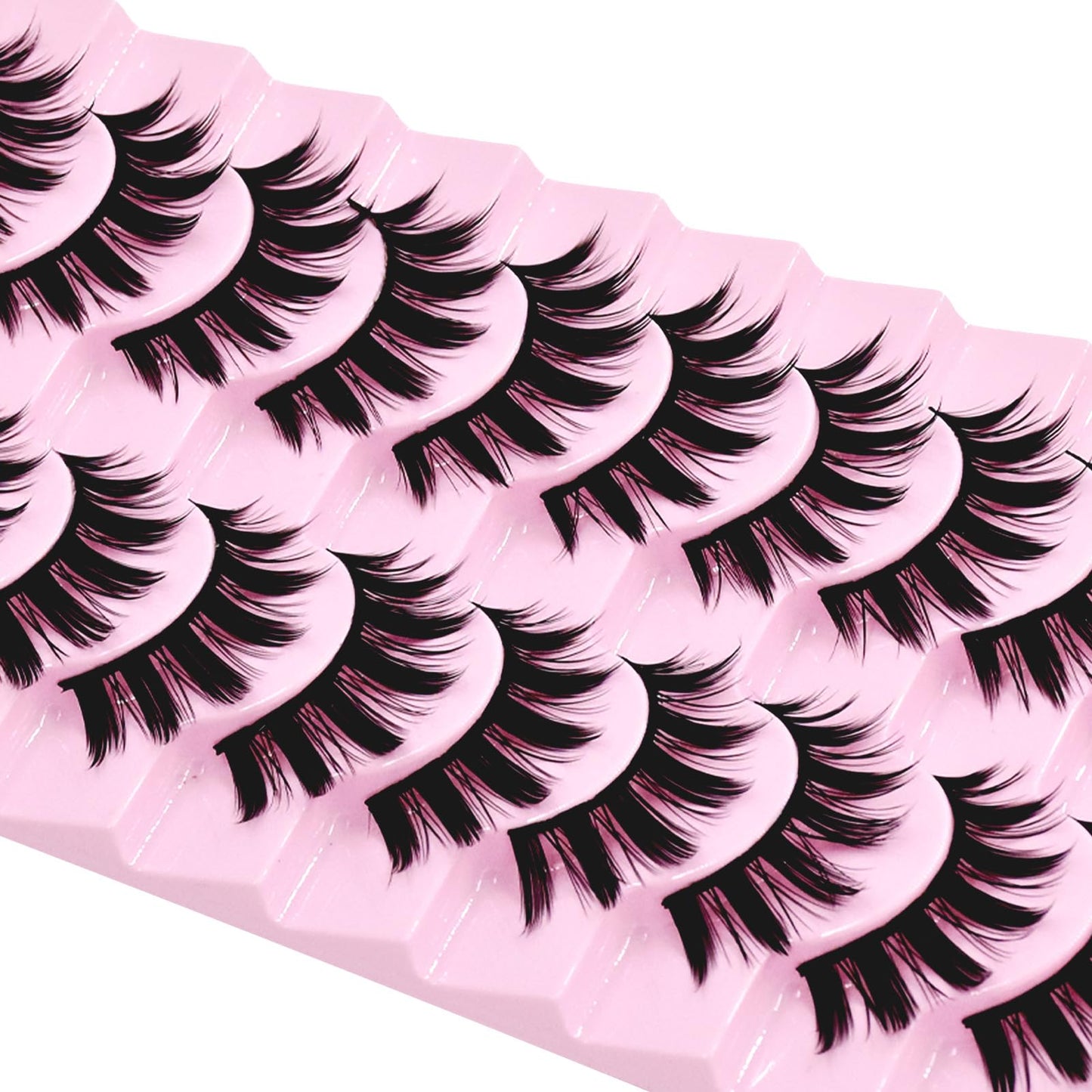 10 Pairs Manga Lashes Anime Cosplay Lashes Spiky Manga Style Lashes Janpanese 16mm Extension Natural Manhua Doll Eye Lashes Halloween/Party Makeup Beauty & Personal Care AUGENLI