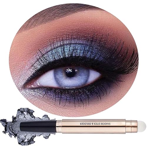Silver Smokey Grey Gray Eyeshadow Stick, Cream Smooth Single Shimmer Eyeshadow Pencil, Hypoallergenic Waterproof Long Lasting Multi-Dimensional Eye Beauty & Personal Care MAY FOLTREN