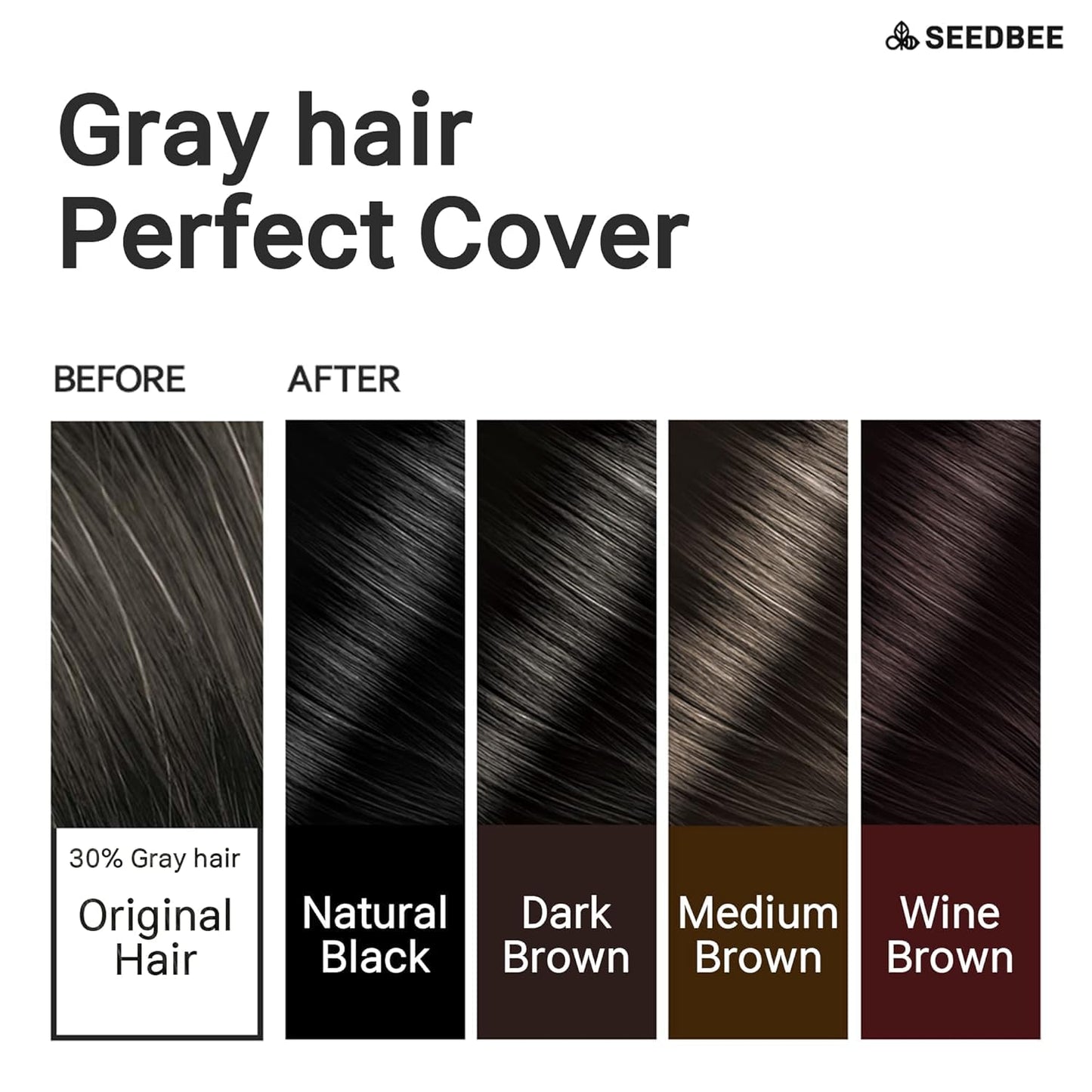Hair Dye Powder Mix with only Water, (No Hydrogen Peroxide or Developer), 32 Herbal Ingredients for Healthy and Shinny Hair (Wine Brown) Beauty & Personal Care Seedbee