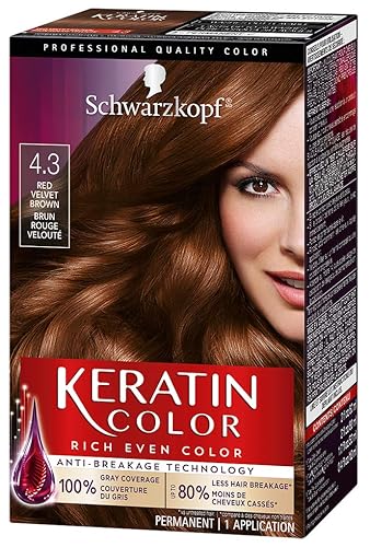 Schwarzkopf Keratin Color Permanent Hair Color Cream, 4.3 Red Velvet Brown Beauty & Personal Care Schwarzkopf