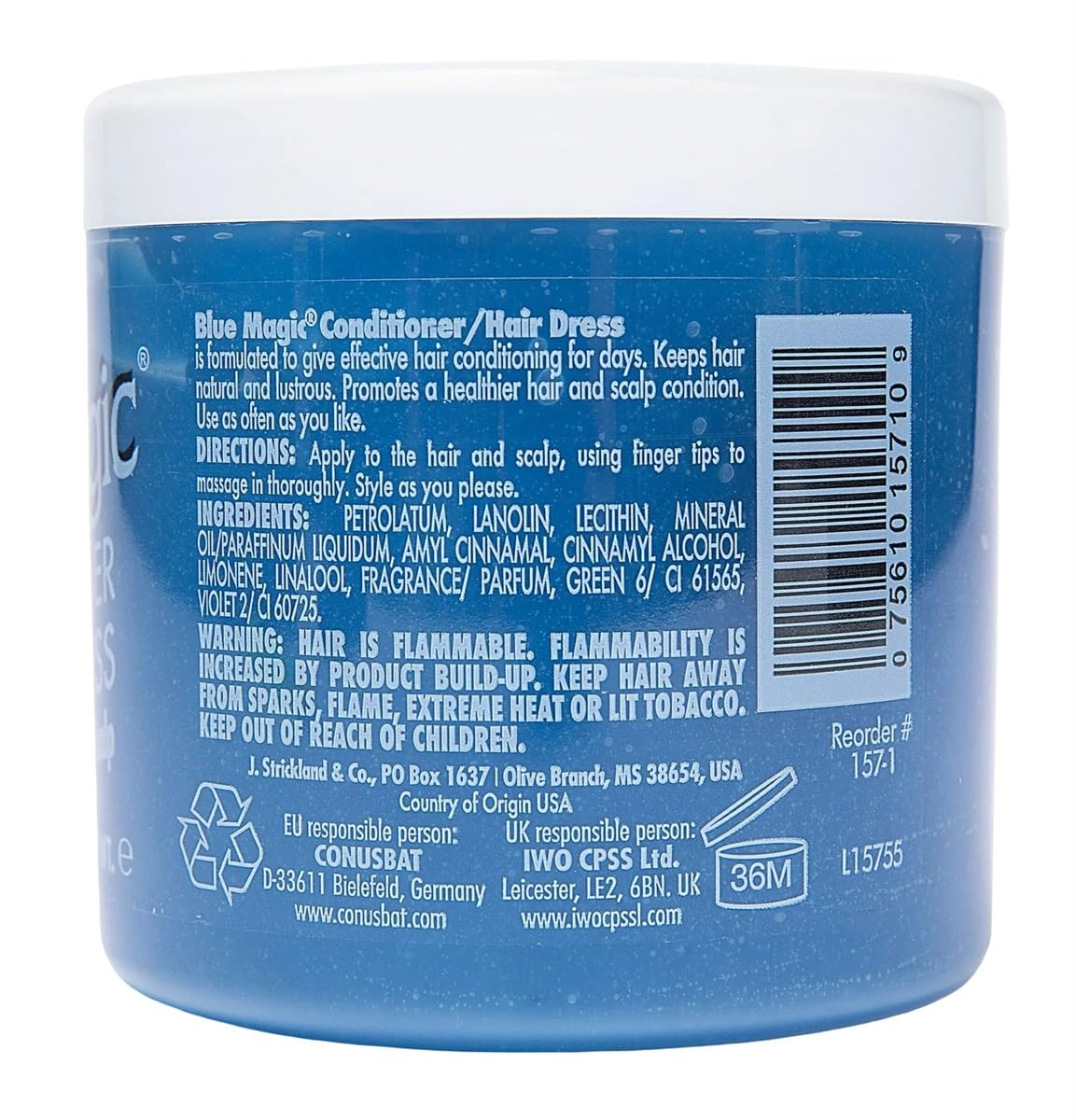Blue Magic Conditioner Hair Dress, The Original, 12-Ounce Jars (Pack of 6)