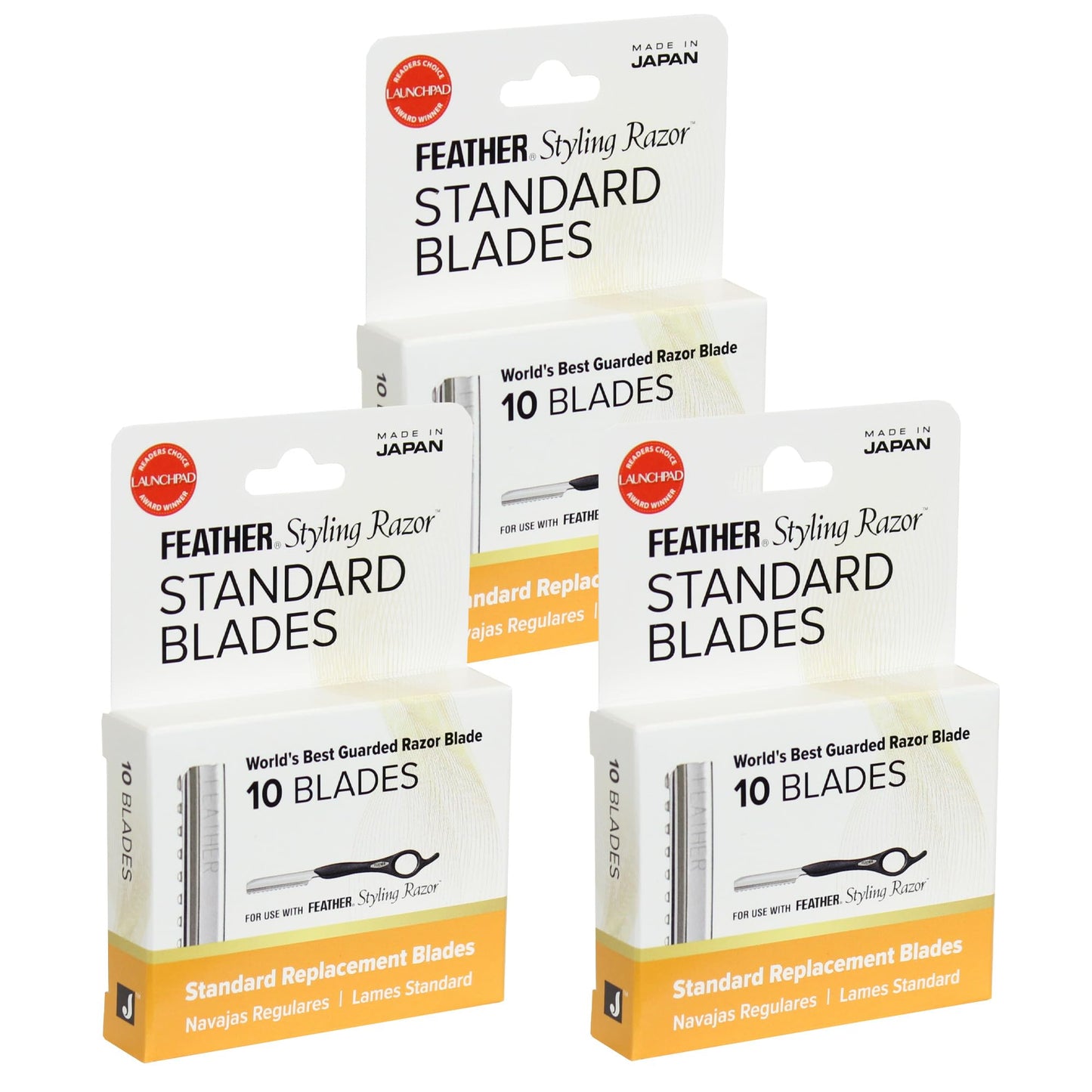 Feather Styling Razor Standard Blades - Professional Hair Cutting Blades for Styling, Shaping, Feathering & Thinning - Stainless Steel Single Edge Beauty and Personal Care Feather