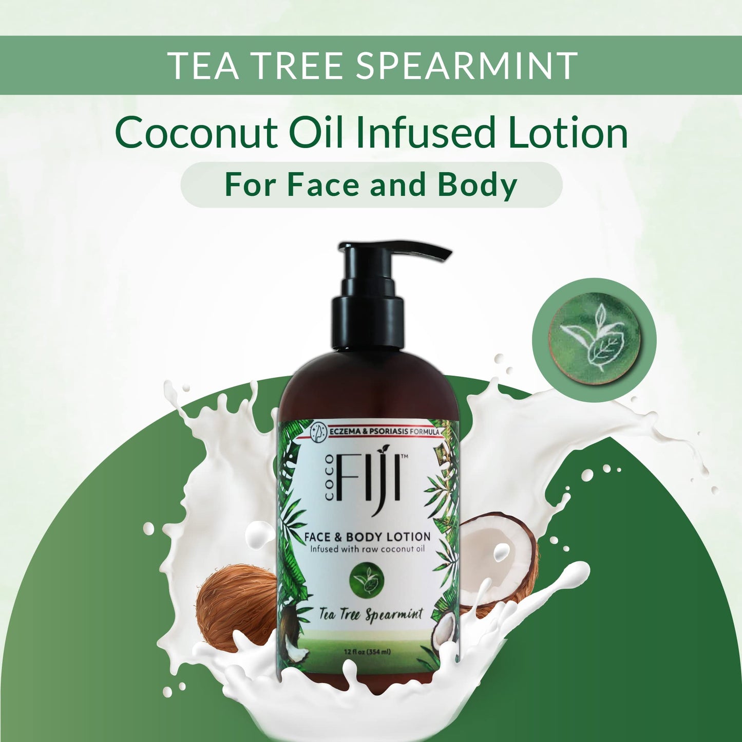 Coco Fiji Face & Body Lotion Infused With Coconut Oil | Lotion for Dry Skin | Moisturizer Face Cream & Massage Lotion for Women & Men | Tea Tree Beauty & Personal Care Organic Fiji