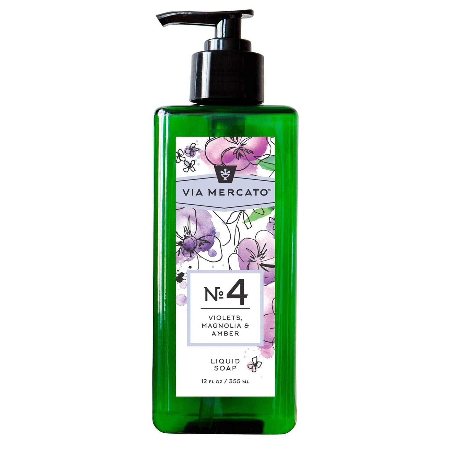 Via Mercato Liquid Soap, Shea Butter Enriched (12 oz), No. 4 - Violets, Magnolia & Amber Beauty & Personal Care Via Mercato