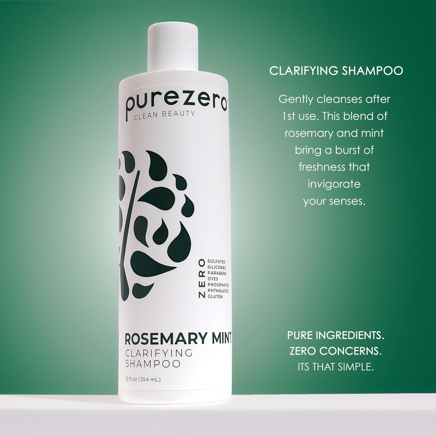 Purezero Rosemary Mint Clarifying Silicone Free Shampoo & Conditioner Set - Vegan Duo for Balanced Scalp, Build-Up Removal & Fresh Minty Finish Beauty & Personal Care Purezero