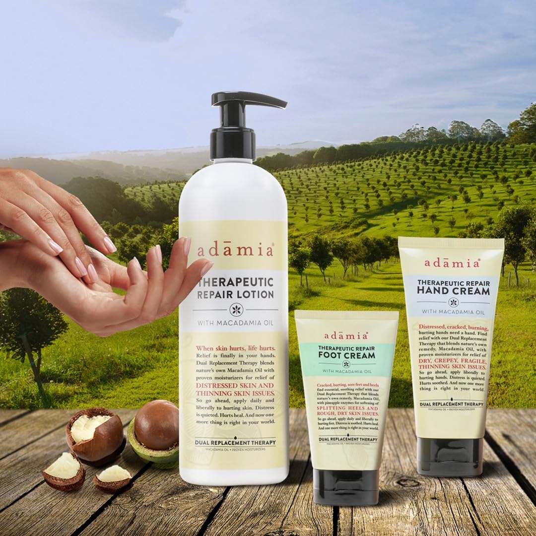 Adamia Therapeutic Repair Lotion with Macadamia Nut Oil and Promega-7, 16 Fl Oz Bottle- Fragrance Free, Paraben Free, Non GMO, White Beauty & Personal Care Adamia