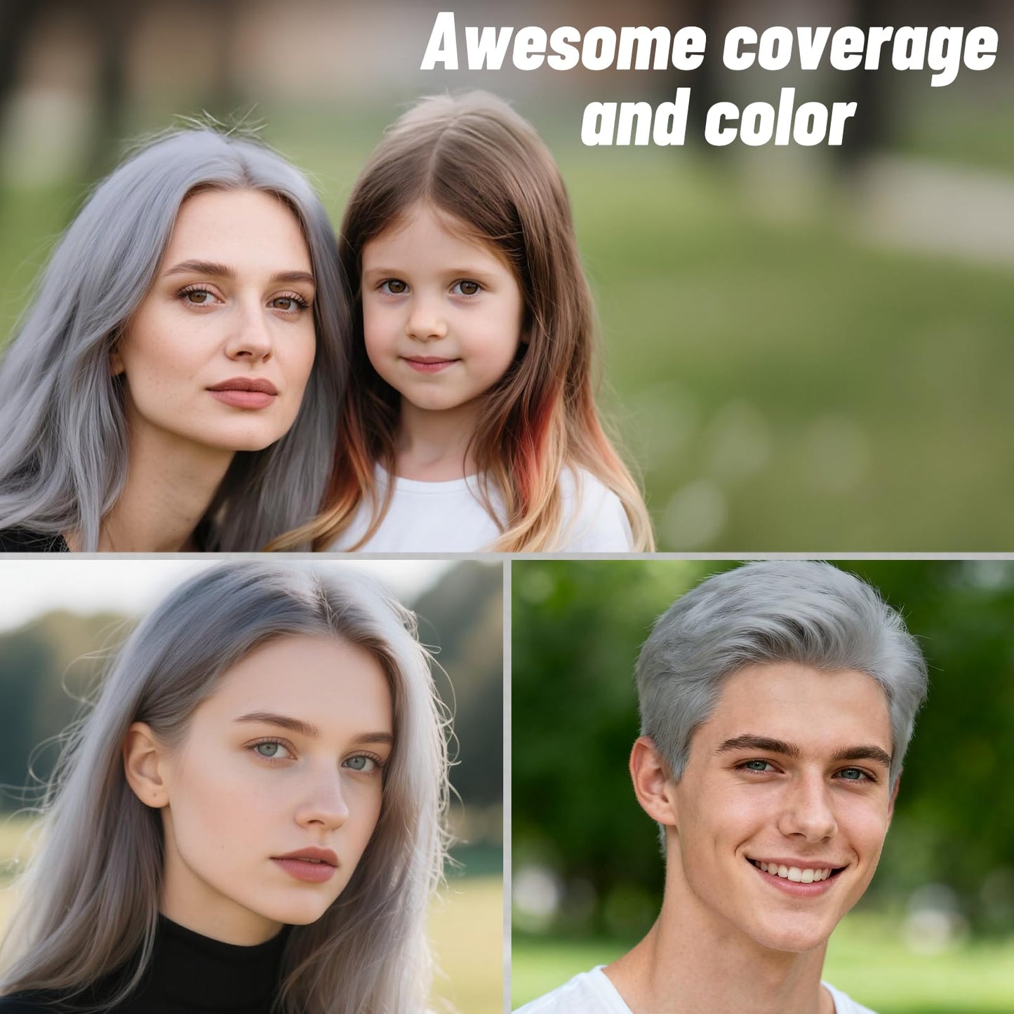 Silver Gray/Grey Hair Spray, Seaboll Temporary Hair Color Spray for Kids Women Men-4.06 oz-Safe Non Sticky Washable One Day Hair Dye Spray, for 100th Beauty & Personal Care Seaboll