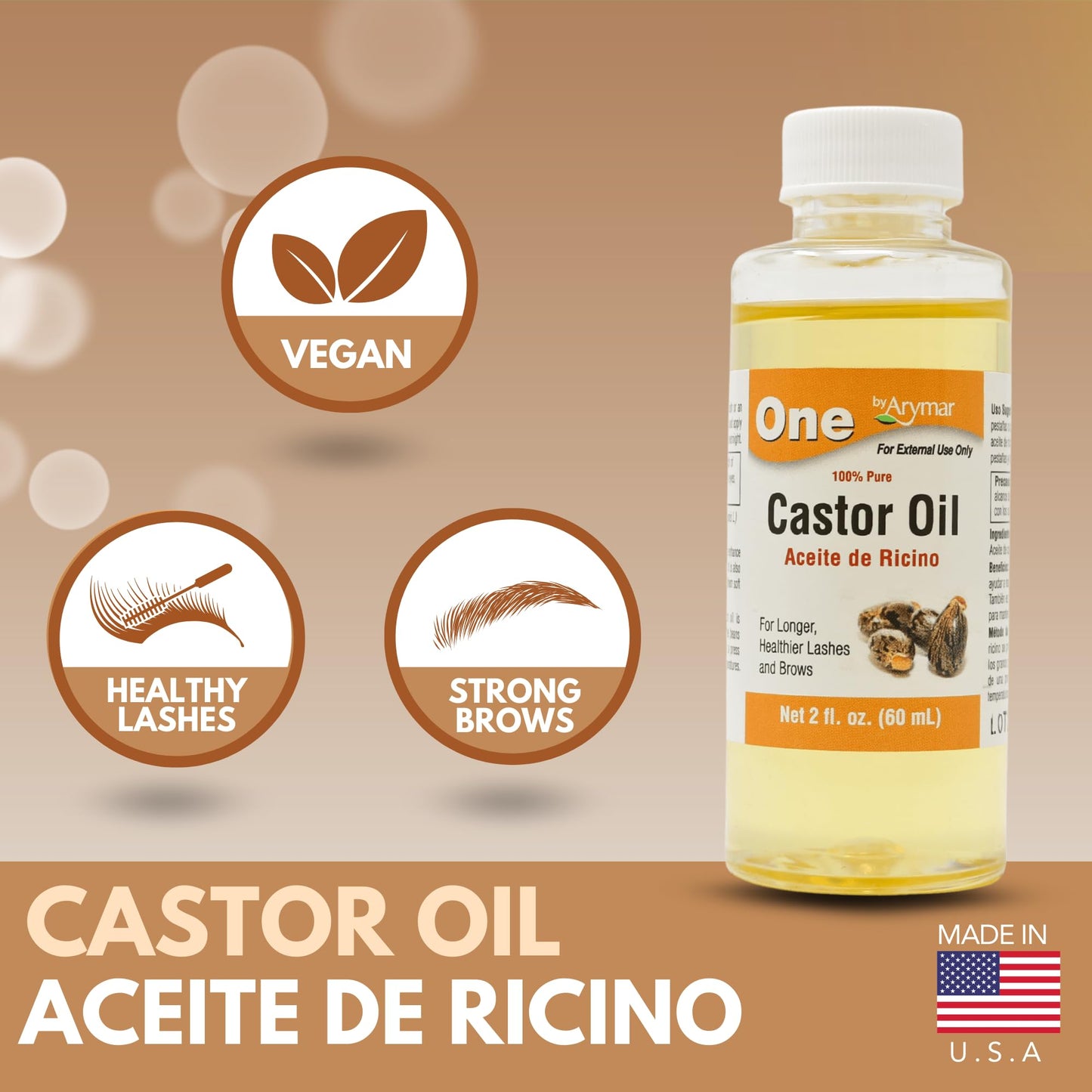 Arymar 100% Pure Castor Oil Cold Pressed and Natural Moisturizer for Hair Skin and Scalp 2 Fl Oz Beauty & Personal Care Arymar