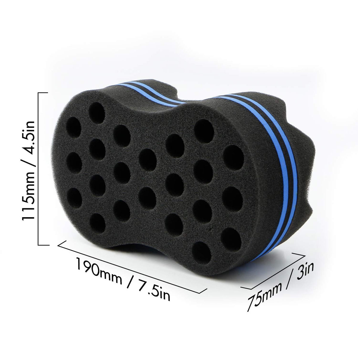 RioRand Hair Sponge Magic Barber Twist Curl Brush Sponge Dreads Locking Afro Coil Comb?Black 2 Count (Pack of 1)) Beauty & Personal Care RioRand