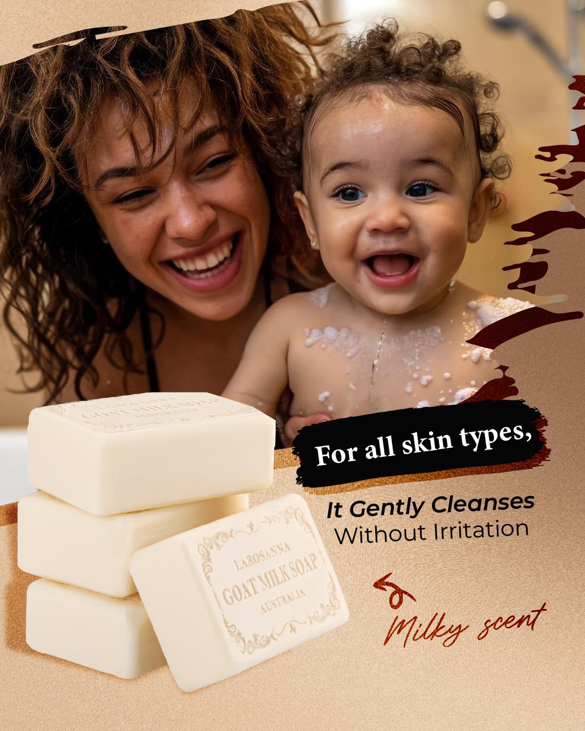 larosanna Australian Goat Milk Soap,Helps Moisturize,Smooth & Cleanse Skin,Triple-milled Bar Soap with Cocoa Butter,Aloe Vera and Pure Plant Oil,Body Beauty & Personal Care larosanna