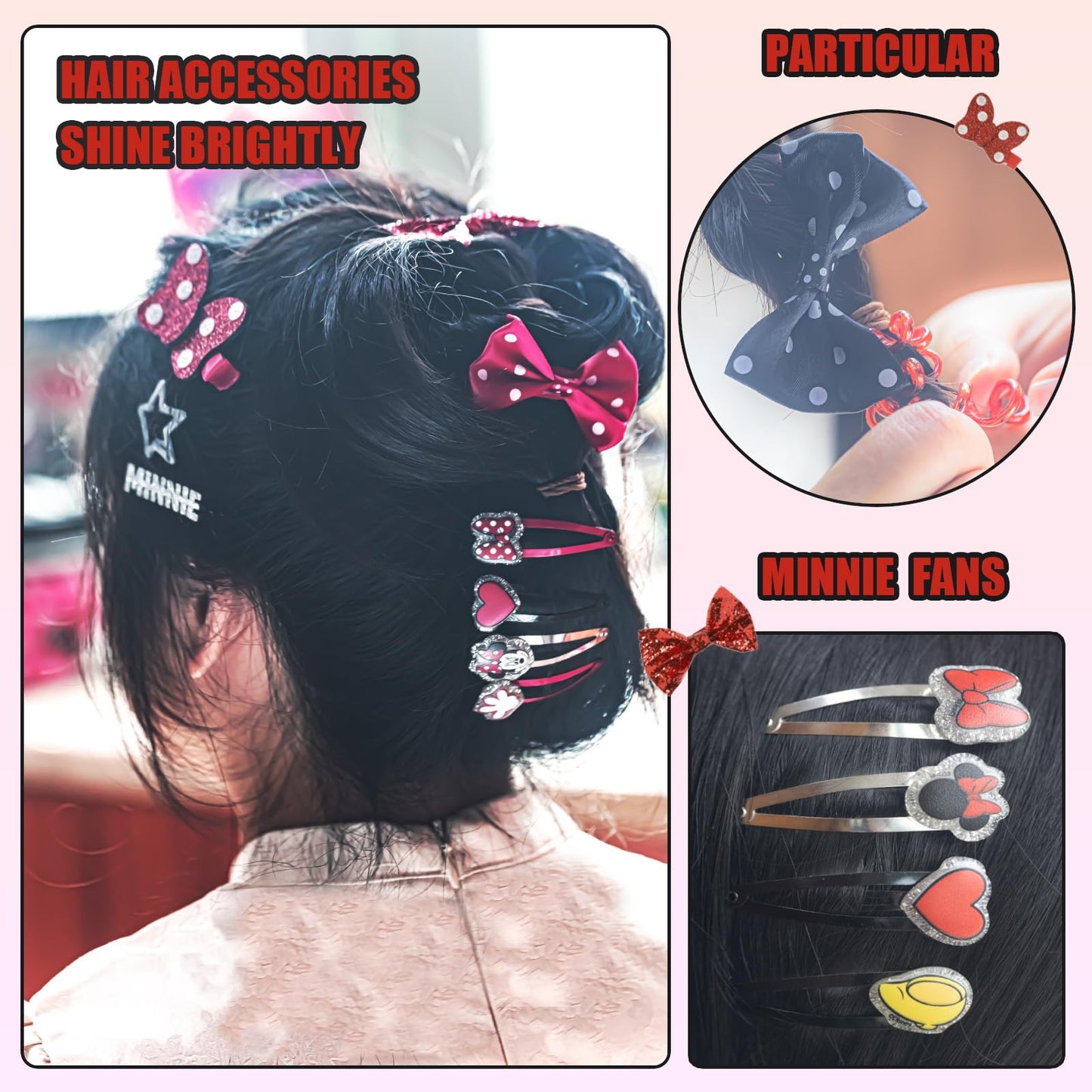 Townley Girl Disney Minnie Mouse Hair Accessories Set for Kids, Perfect for Parties, Sleepovers and Makeovers, Ages 3 Beauty & Personal Care Townley Girl