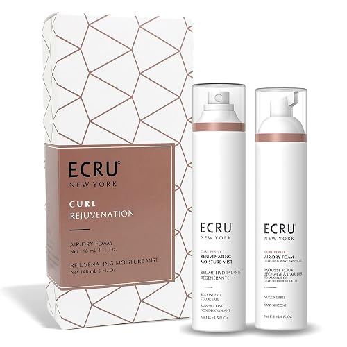 ECRU New York Curl Rejuvenation Kit, Includes Air Dry Foam & Moisture Mist, Curl Cream, Anti Frizz Hair Products Bundle Beauty & Personal Care Ecru New York